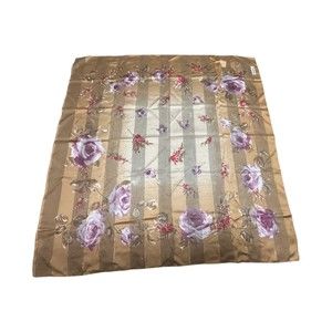 Italian Scarf Vintage Symphony 80s Women's 35” Square Floral Gold Retro New